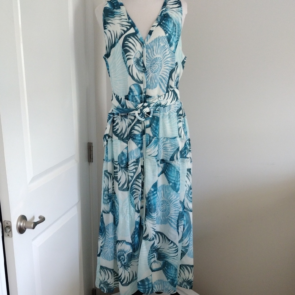 White House Black Market Teal Floral Midi Dress